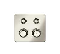 Termostato Gessi Hi-FI listo para montar con botón de encendido/apagado, 2 vías, ducha de lluvia y teleducha, montaje en pared, 65232720, Color: NÃquel PVD