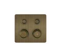 Termostato Gessi Hi-FI listo para montar con botón de encendido/apagado, 2 vías, ducha de lluvia y teleducha, montaje en pared, 65232713, Color: Latón antiguo