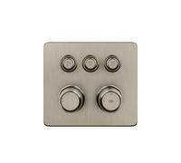 Termostato Gessi Hi-FI listo para montar con botón de encendido/apagado, 3 vías, ducha de lluvia y teleducha, para montaje en pared, 65234149, Color: Óptica Finox