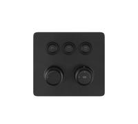 Termostato Gessi Hi-FI listo para montar con botón de encendido/apagado, 3 vías, ducha de lluvia y teleducha, para montaje en pared, 65234299, Color: Negro Mate