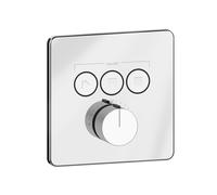 Termostato Gessi Hi-Fi listo para montar con botón de encendido/apagado. 3 vías, montaje en pared, 38719031, Color: cromado