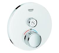 Termostato Grohe Grohtherm SmartControl con una válvula de cierre, rosetón de pared, blanco luna, 29150LS0