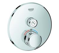 Termostato Grohe Grohtherm SmartControl con una válvula de cierre, rosetón de pared redonda, 29118000, Color: cromado