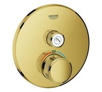 Termostato Grohe Grohtherm SmartControl con una válvula de cierre, rosetón de pared redonda, 29118GL0, Color: fresco amanecer