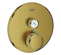 Termostato Grohe Grohtherm SmartControl con una válvula de cierre, rosetón de pared redonda, 29118GN0, Color: fresco amanecer cepillado