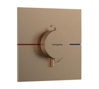 Termostato hansgrohe ShowerSelect Comfort E, empotrado, 1 consumidor, roseta cuadrada, 15574140, Color: Bronce cepillado