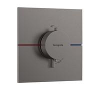Termostato hansgrohe ShowerSelect Comfort E, empotrado, 1 consumidor, roseta cuadrada, 15574340, Color: Cromo negro cepillado