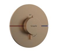 Termostato hansgrohe ShowerSelect Comfort S, empotrado, 1 consumidor, roseta redonda, 15559140, Color: Bronce cepillado