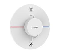 Termostato hansgrohe ShowerSelect Comfort S, empotrado, 2 consumidores, roseta redonda, 15554700, Color: Blanco Mate