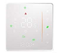 Termostato inteligente inalámbrico para calefacción por suelo de agua, control de voz compatible con Alexa Google Home LCD pantalla táctil controlador de caldera negro (GB-blanco)
