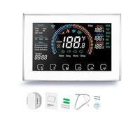 Termostato Inteligente Pantalla táctil a Color LCD Control de Voz Termostato de Bomba de Calor programable con Adaptador de Cable C Compatible con el hogar para el HVAC de (White)