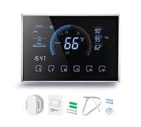 Termostato Inteligente Pantalla táctil a Color LCD Control de Voz Termostato de Bomba de Calor programable con Adaptador de Cable C Compatible con el hogar para el HVAC de (Black)