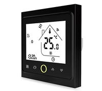 Termostato Inteligente WiFi Controlador de Temperatura, Smart Life App Control Remoto para calefacción eléctrica Funciona con Alexa 16A, Solo Red de 2.4Ghz, Se Requiere Cable Neutro, Negro