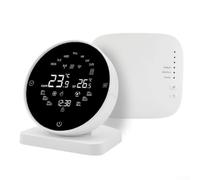 Termostato inteligente WiFi para calefacción central, controlador de temperatura programable inalámbrico con aplicación y control de voz para Alexa Google Home, color blanco, 9,8 x 9 x 7,7 cm