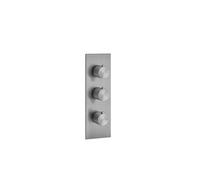 Termostato oculto Gessi316 ready-mounted set, montaje vertical, 2 vías separadas, una roseta, 54514707, Color: Metal negro cepillado PVD