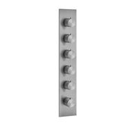 Termostato oculto Gessi316 ready-mounted set, montaje vertical, 5 vías separadas, una roseta, 54520726, Color: Bronce cálido cepillado PVD