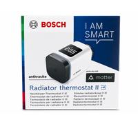 Bosch Smart Home Termostato de radiador II [+M], termostato Inteligente, Uso Flexible en el Sistema Bosch Smart Home o en Sistemas Matter con Independencia del Fabricante, Antracita