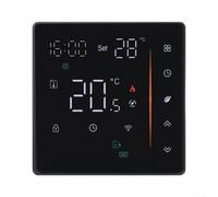 Termostato programable digital con sonda externa táctil (negro, agua) | Sistema de sensor dual, sonda interna y externa, temperatura precisa del piso, control remoto de aplicación