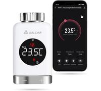 Salcar Termostato radiador TRV801W – WiFi, LCD, compatible con Alexa y Google Assistant, Tuya
