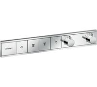 Termostato RainSelect f UP, termostato para 4 salidas, cromado, para empotrar, juego completo para 4 salidas