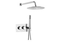 Termostato RHAPSODY para ducha, con cabezal de ducha manual, modelo de 2/3 vías, acabado cromado