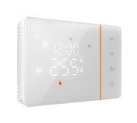 Termostato WiFi a Pilas para Caldera de Gas, Blanco, Termostato Inteligente Programable Semanal, Pantalla Táctil, Control por App Tuya Smart Life, Montaje en Pared o Empotrado