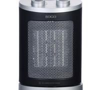 SOGO Calefactor Pequeño Bajo Consumo Calor Rápido 1500W - Calefactor Eléctrico Oscilante PTC con Termostato Ajustable - Calefactor Portátil Silencioso con Protección Sobrecalentamiento para Hogar