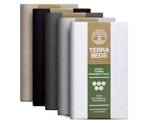 Terra Beds Premium Sobrecolchón 140x200cm - 160x200cm 160g/m² - 100% Algodón de alta calidad Oeko-TEX Jersey Sábana Bajera para somier de muelles Topper - Disponible en 10 colores