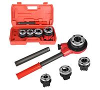 Terraja Manual, Juego de Machos de Roscar para Tubo, Kit de Roscas para Mangueras Hidráulicas Manuales de 1/2", 3/4", 1", 1-1/4", Juego de Cadenas de Maleta de Mano para Hidráulicos