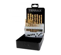 Terrax-a250214t-juego de 19 brocas din 338 tipo n hss-tin rectificadas