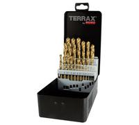 RUKO Juego de 25 brocas TERRAX A250215T DIN 338 Tipo N HSS-TiN rectificadas