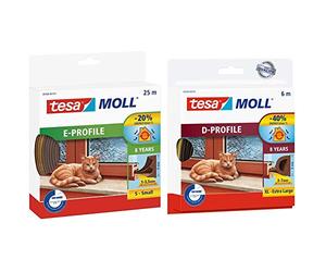 tesa 05464-00101-00 05464-00101-00-Burlete de caucho perfil Epara desajustes pequeños + 05393-00101-00 05393-00101-00-Burlete de caucho perfil Dpara desajustes grandes-6m x 9mm Marrón