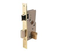 TESA 2010P Cerradura para puertas de madera, sin cilindro, entrada 40 mm, acabado hierro latonado