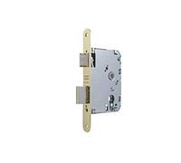 TESA 2010P Cerradura para puertas de madera, sin cilindro, entrada 50 mm, frente redondeado, acabado hierro latonado