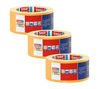tesa 4334 Cinta de carrocero PLUS - Amarilla - 6 rollos - 50 m x 25 mm | Cinta de carrocero profesional con papel extrafino - Para enmascarar y proteger con gran precisión