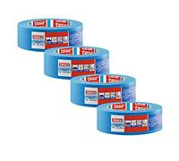 tesa 4440 Cinta carrocero exterior UV-PLUS - Azul - 6 rollos - 50 m x 25 mm | Cinta con protector resistente a los rayos UV - Para exteriores - Set 2 en 1 - Blanco/transparente