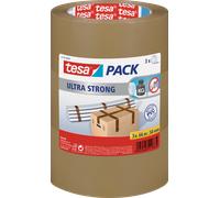 Tesa Tesapack Cinta Adhesiva para Embalar, Sellar y Empaquetar, Resistente al envejecimiento y al desgarro, Extra fuerte y sin disolventes, Marrón, 3 x 66 m x 50 mm, Marrón