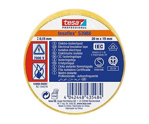 TESA 53988-00091-00 53988 - Cinta aislante (20 m x 19 mm), color amarillo