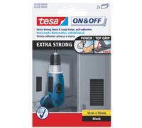 Tesa tiras de velcro extra fuertes negras 50 mm x 10 cm (2 unidades)