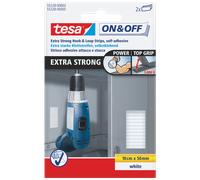 tesa 55228-00003-01 - Tiras de cierre Extrafuerte - 10cm x 50mm, 2 pares, Blanco