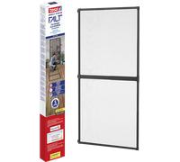 tesa Insect Stop FALT - Malla mosquitera para puertas con marco de aluminio plegable - Marco telescópico ajustable - Gris antracita - 80 cm x 170 cm a 100 x cm x 220 cm