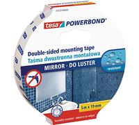 Tesa 55733 - 00017 - 02 cable de Bond espejo doble cara cinta adhesiva para uso en zonas húmedas, color blanco, 5 m x 19 mm