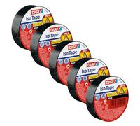tesa 56192-00010-02 Cinta aislante en PVC - Paquete de 5-10m x 15mm, negro