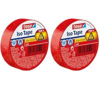 tesa 56192-00013-02 Cinta Aislante en PVC 10m x 15mm, Rojo (Paquete de 2)