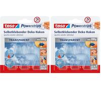 tesa 58900-00014-02 - Powerstrips Ps Transparent Deco Hooks (Paquete de 2)
