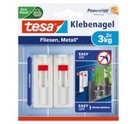 Tesa clavo adhesivo ajustable para azulejos y metal 3 kg (2 unidades)