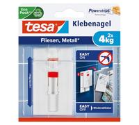 tesa Clavo adhesivo ajustable para azulejos y metal 4 kg – 2 unidades