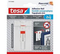 tesa 7777-00005-00 - Clavo adhesivo extraíble ajustable para colgar cuadros en papel pintado, color blanco