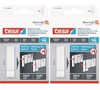 tesa 77771-00002-00 - Tiras adhesivas extraíbles para colgar cuadros en papel pintado, color blanco (Paquete de 2)