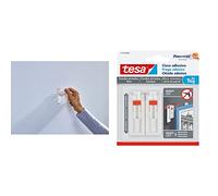 tesa 77774 Clavo adhesivo ajustable, 4 unidades, color blanco Clavo adhesivo ajustable, ideal para cuadros, para paredes pintadas y yeso (1 kg)
